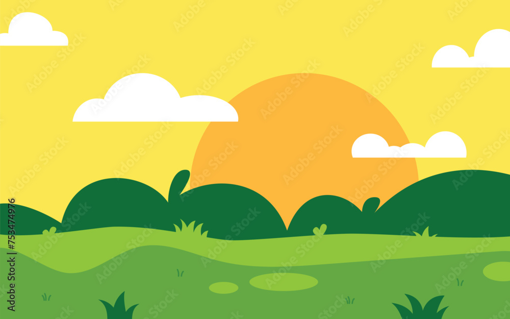 Obraz premium Green filed landscape scenery