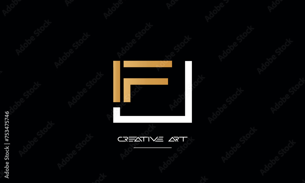 FI, IF, F, I abstract letters logo monogram FI, IF, F, I abstract letters logo monogram