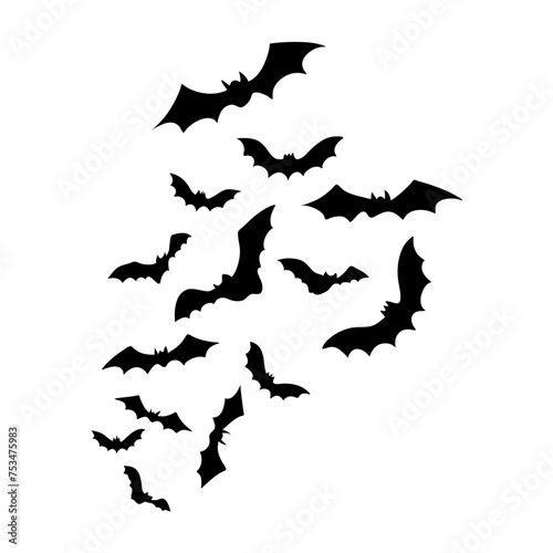 Swarm of flying bats
