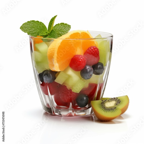 Pieces of Various Kinds of Fruit in One Full Glass