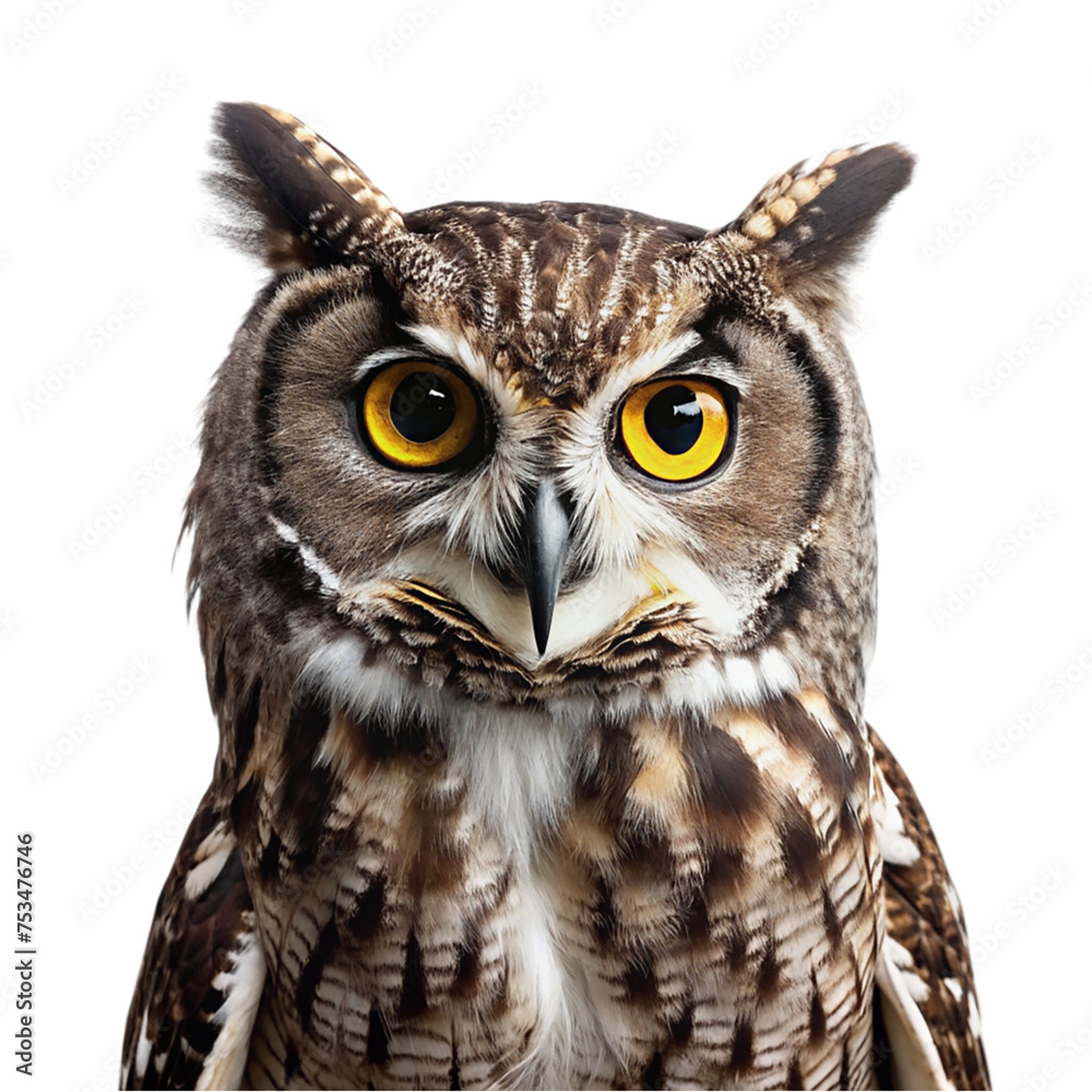 Fototapeta premium Eagle Owl isolated on transparent background