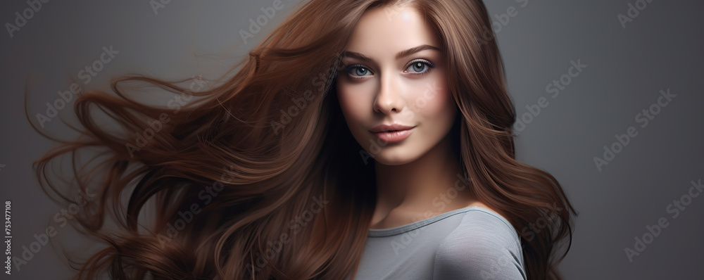 Woman With Long Brown Hair Posing for Picture