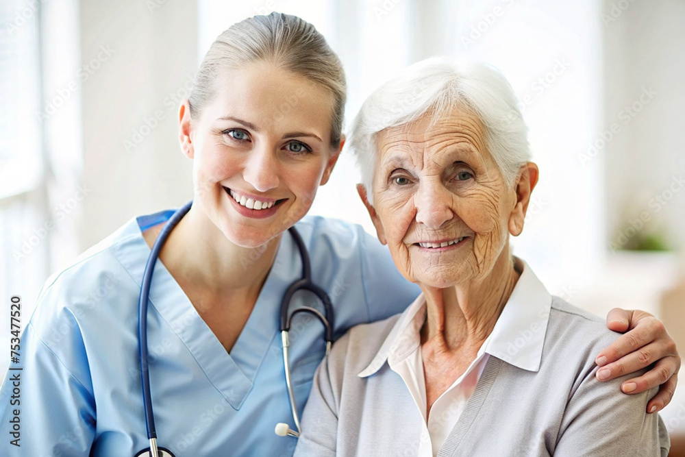 Portrait of Senior Patient with Caregiver Portrait of Senior Patient with Caregiver