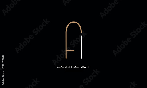 FI, IF, F, I abstract letters logo monogram