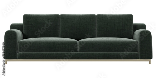 Modern and luxury green sofa isolated on white background. Furniture Collection. 