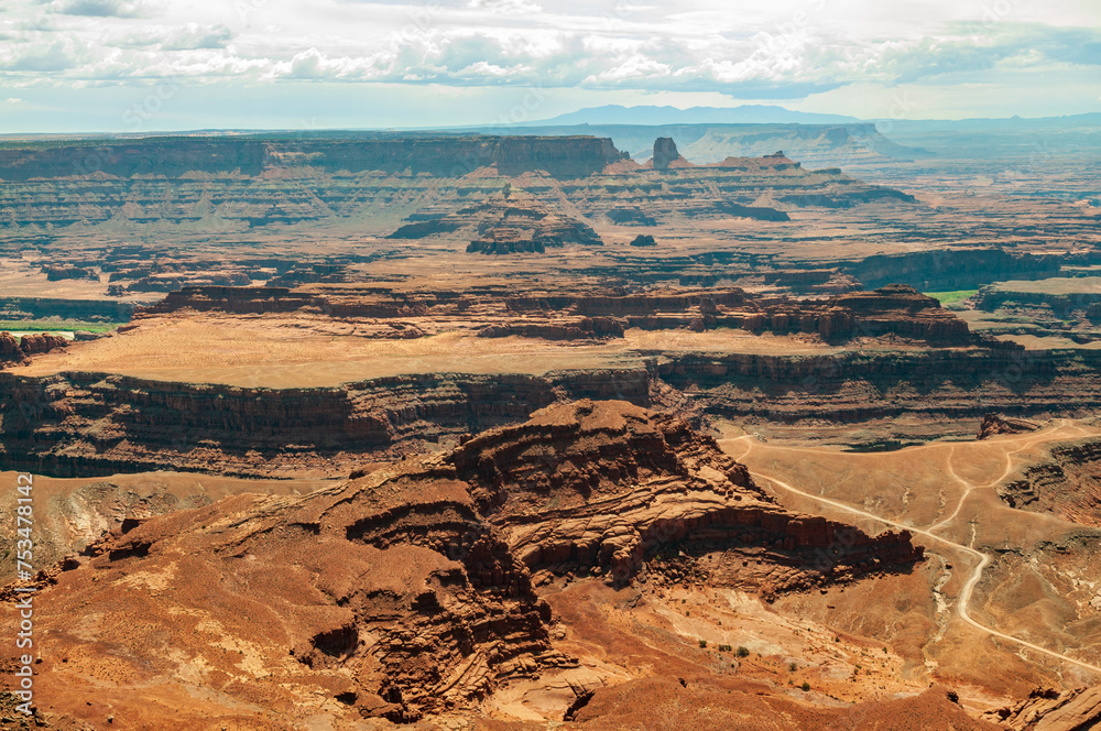 Dead Horse Point State Park in San Juan County, Utah, dramatic overlook of the Colorado River and Canyonlands National Park