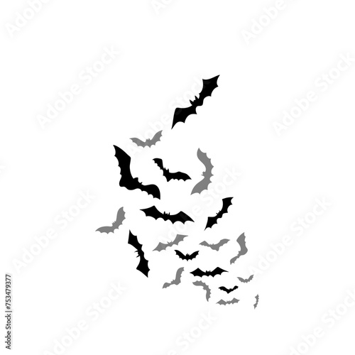 flying bats silhouette 