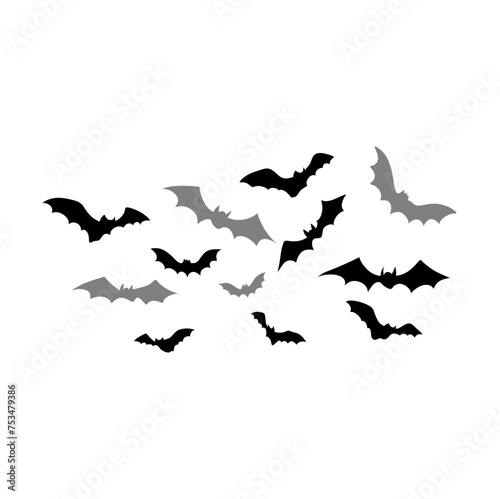 flying bats silhouette 