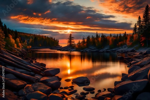 Sunset at Lake superior