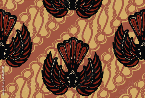 Batik Indonesian: is a technique of wax-resist dyeing applied to whole cloth, or cloth made using this technique originated from Indonesia.