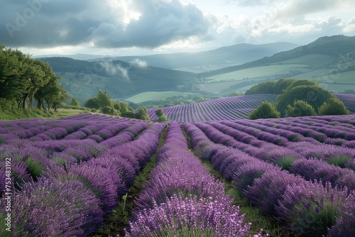 lavender field in region, field, landscape, flower, nature, purple, flowers, summer, mountain,
