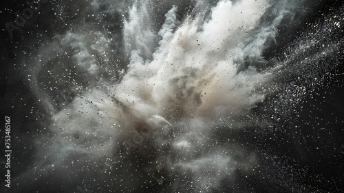 Capture still image of white dust explosion