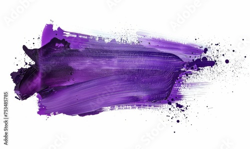 Grunge background banner made from paint smudges lines. Purple colored photo