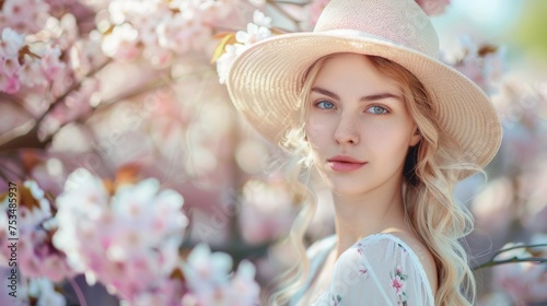 Elegant young woman with bl...