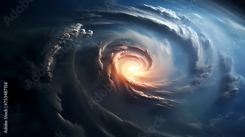 Earth during a hurricane seen from space, a stunning view of nature's fury