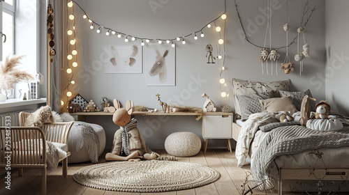 Baby decorated room with toys