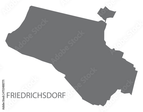 Friedrichsdorf German city map grey illustration silhouette shape