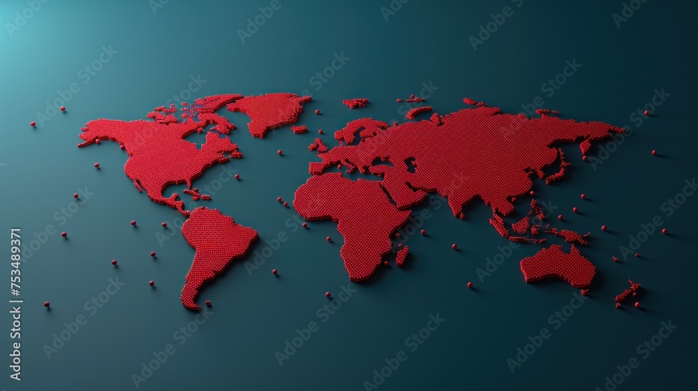 A map of the world with marked pins indicating different locations A map of the world with marked pins indicating different locations
