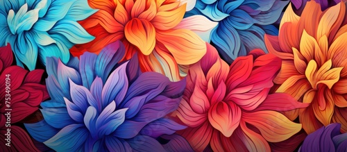 Colorful floral pattern for various uses