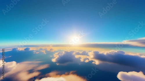 A time-lapse, light and airy clouds glide smoothly across a clear blue sky, showcasing the tranquil beauty of a perfect day. Climate change concept. High-quality video. Timelapse. Blue sky background.