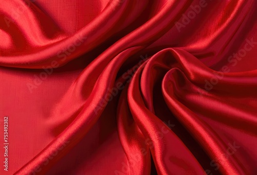 A close-up view of alizarin silk fabric, highlighting its texture as a background by ai generated photo