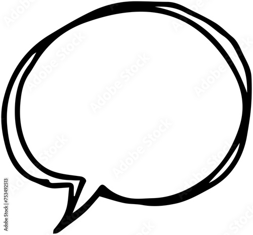 手書きの丸型吹き出し　ベクター