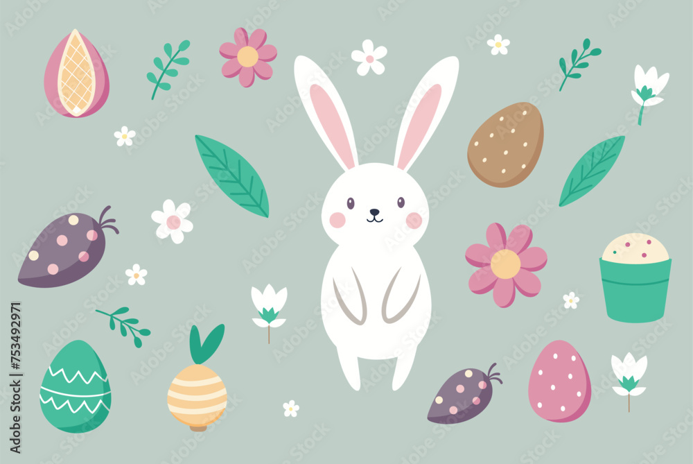 easter bunny and easter eggs easter bunny and easter eggs