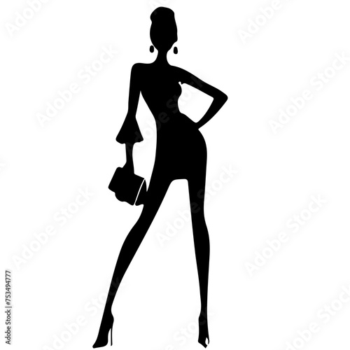 silhouette of a girl in a pose l posing l model l fashion