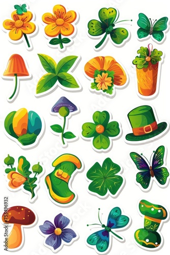 Bright stickers on a white background