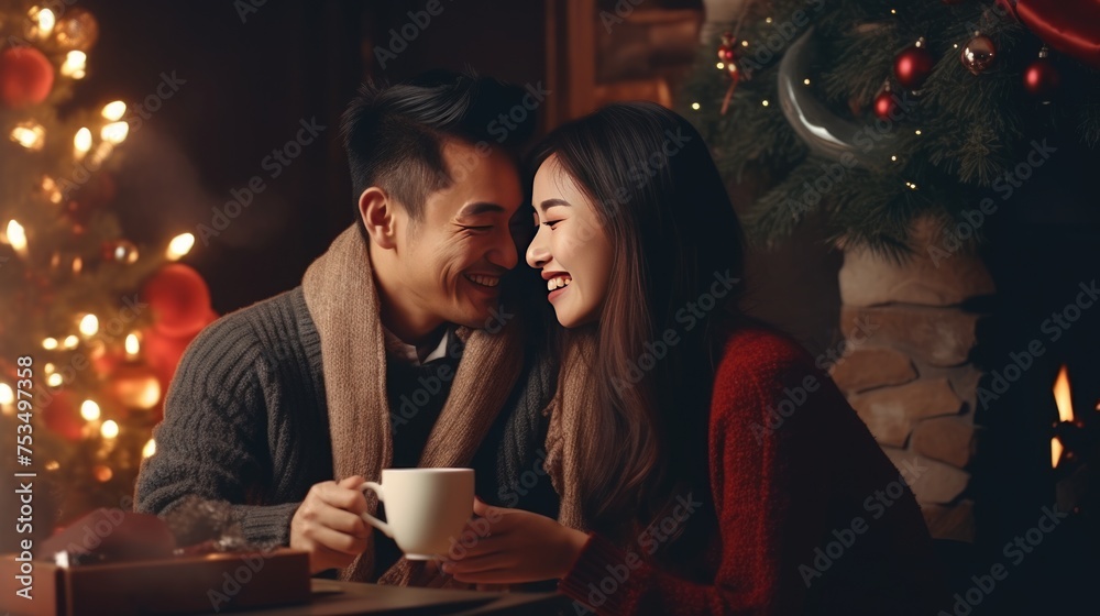 A Couple Enjoys a Coffee Break Together, Fictional Character Created By Generated AI.