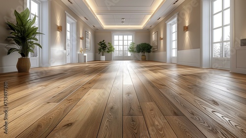 Spacious Hall with Wooden Floors and Natural Light