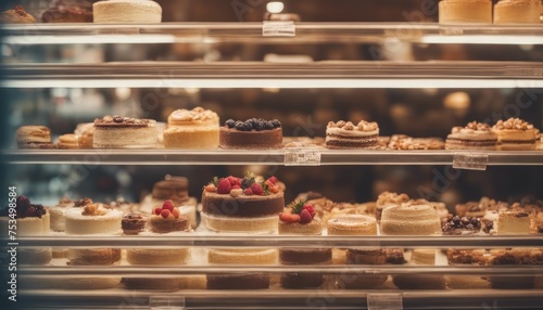 Wallpaper Mural view of photo various cakes on supermarket shelves for sale image background Torontodigital.ca