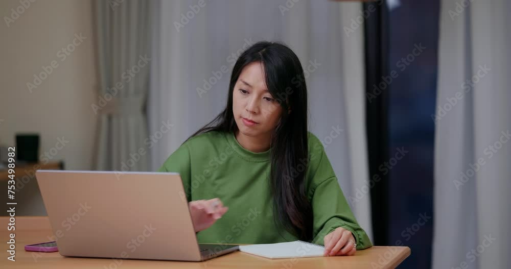 Woman study on laptop computer at home Woman study on laptop computer at home