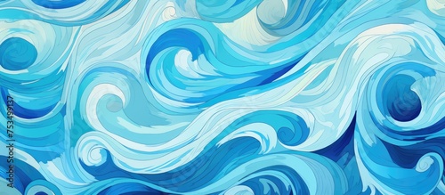 Bright Blue Pattern Inspired by Underwater Ocean Waves