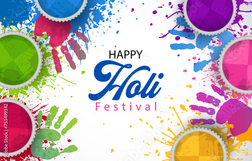 happy holi festival for banner, background with colorful illustration. vector illustration. EPS 10