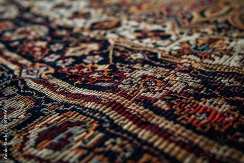 The intricate weave of a Persian rug