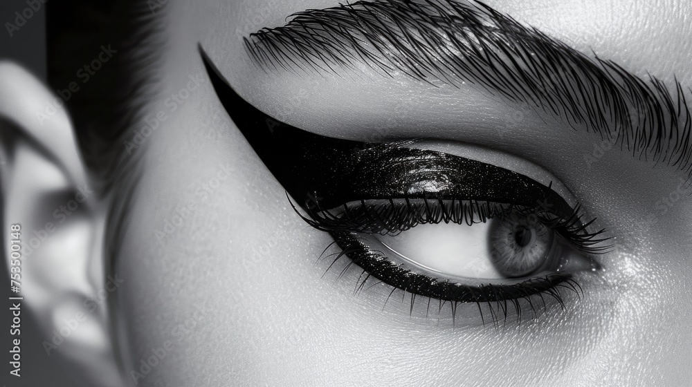 Fototapeta premium Precision Cake Eyeliner for Retro Glam