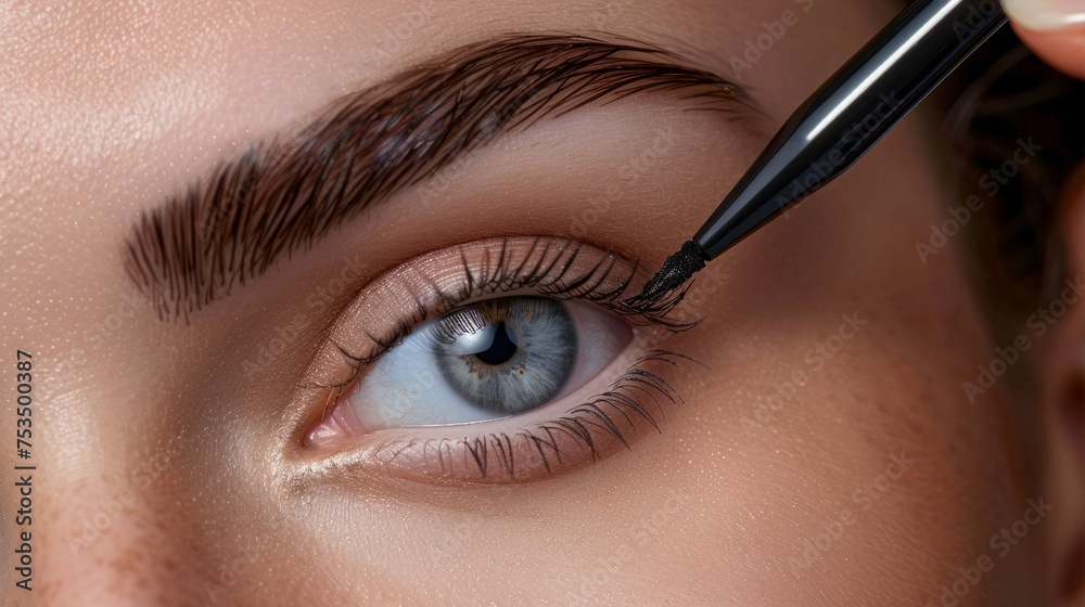 Naklejka premium Feathering Brow Pen for Natural-Looking Brows