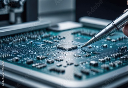 precision engineering within modern microchip manufacturing processes by ai generated