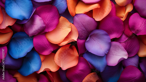 Colorful rose petals