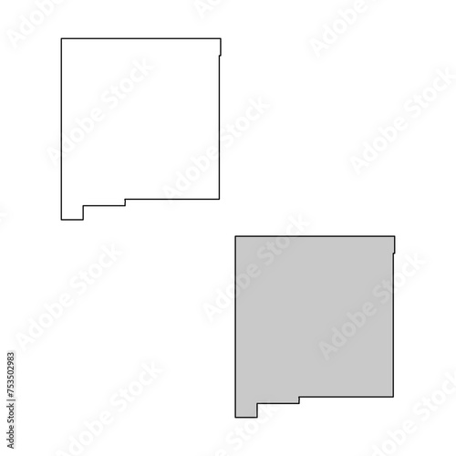 United States of America, New Mexico state, map borders of the USA New Mexico state.
