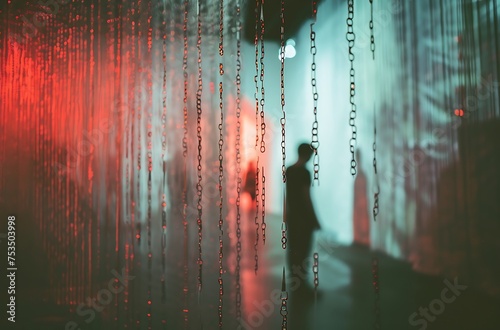 silhouette of a man at a contemporary art exhibition