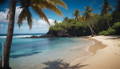 beach with coconut trees © Alex