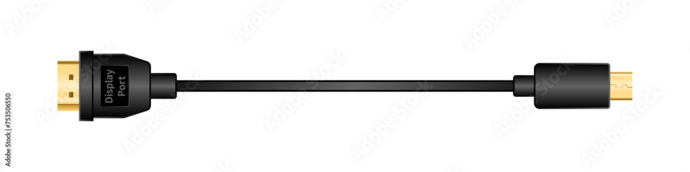 横向きの変換ケーブル_DisplayPort_オス_MiniDisplayPort_オス 横向きの変換ケーブル_DisplayPort_オス_MiniDisplayPort_オス