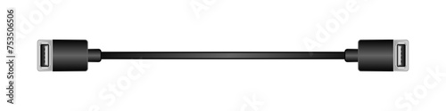 横向きの変換ケーブル_USB Type-A 2.0_メス_USB Type-A 2.0_メス