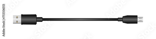 横向きの変換ケーブル_USB Type-A 2.0_オス_Micro USB Type-B 2.0_オス