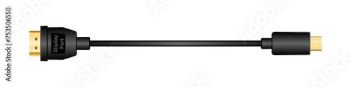 横向きの変換ケーブル_DisplayPort_オス_MiniDisplayPort_オス