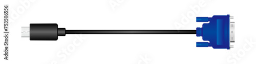 横向きの変換ケーブル_MiniDisplayPort_オス_Analog RGB(VGA)/Mini D-sub15ピン_オス