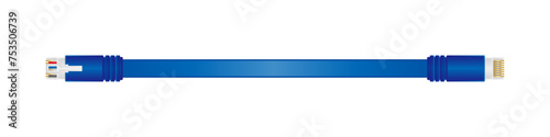 横向きの変換ケーブル_Flat LAN cable_Blue