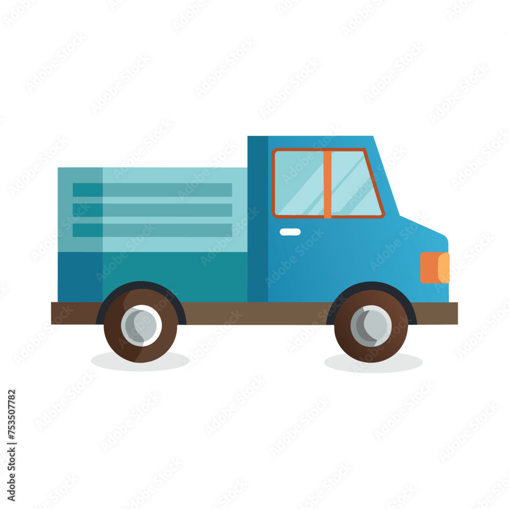  Truck flat vector illustration on white background.